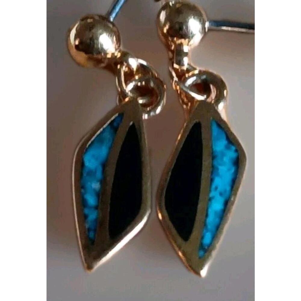 Castings On Parade, Small Turquiose & Onyx Earrings